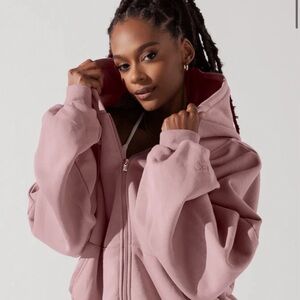 POPFLEX zip cloud hoodie in blush size L/XL